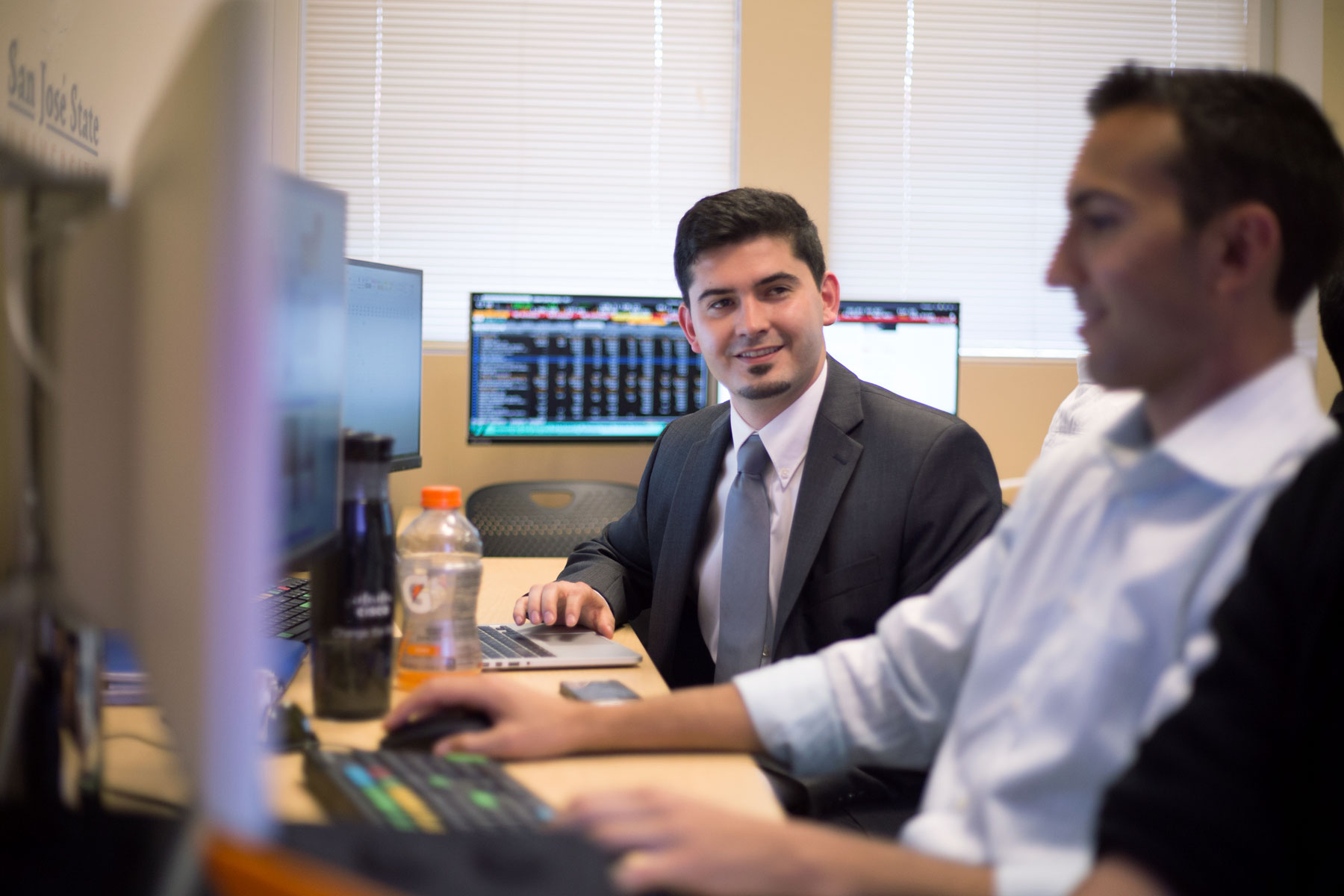 SJSU Business students, Bloomberg Terminals.