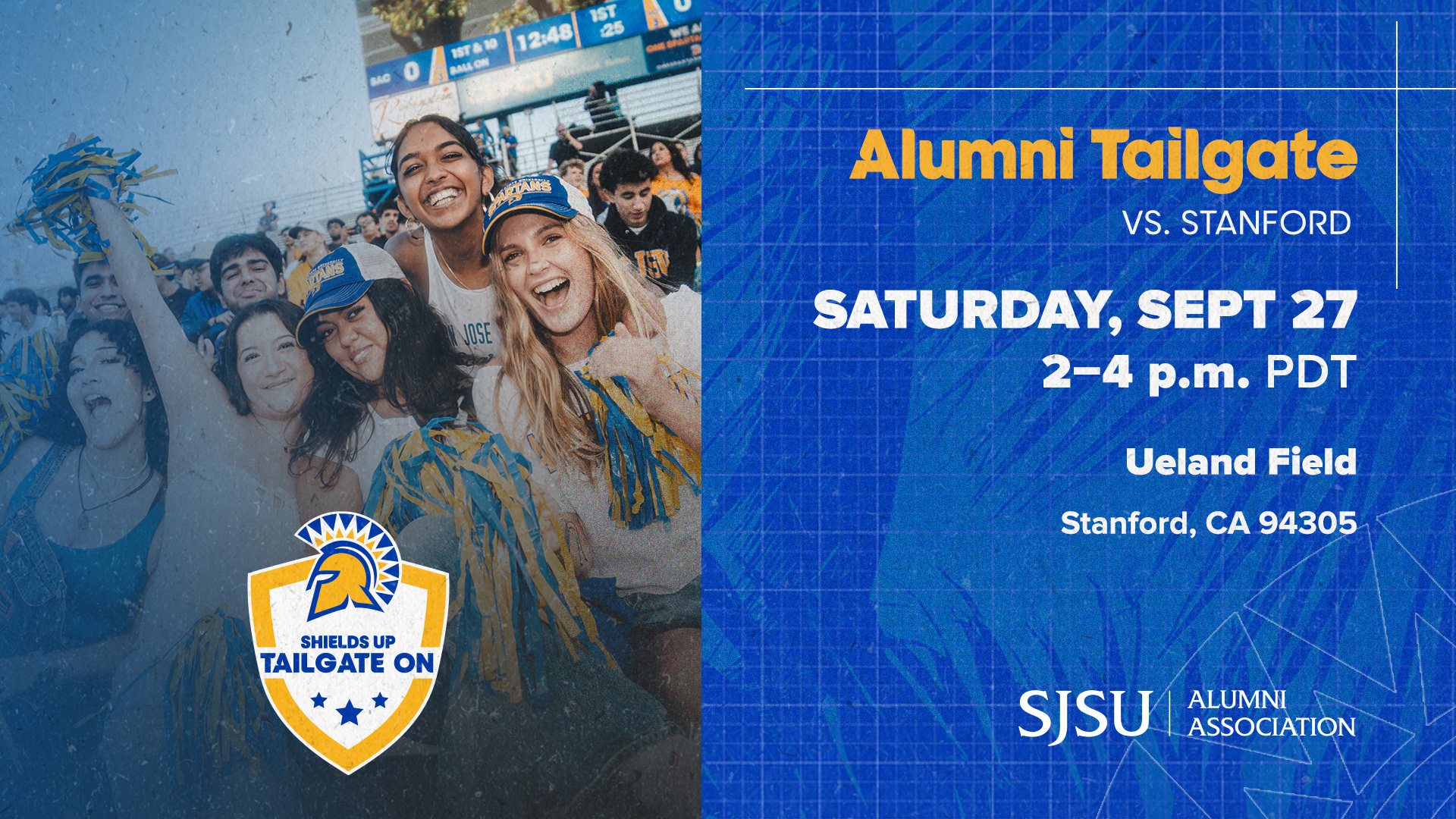 Alumni Tailgate Stanford Saturday September 27 2-4 p.m.
