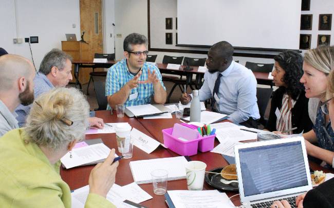 Workshop participants engaging in conversations