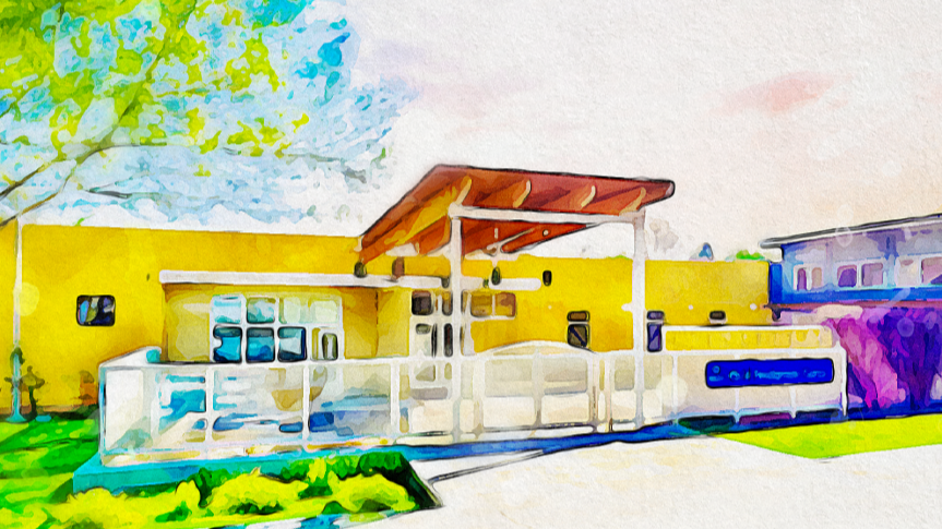 ASCDC school art ASCDC watercolor image of school