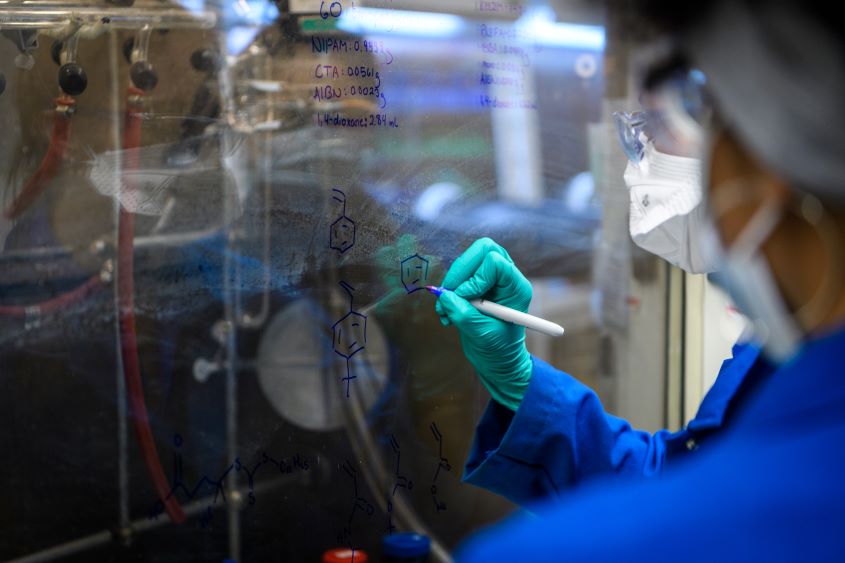 Student in lab